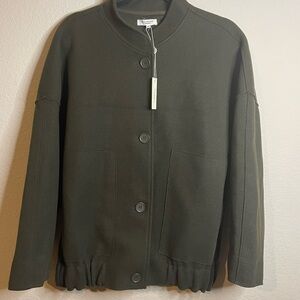 NWT Max Studio London ‘Loden’ Raw Stitch Structured Bomber Jacket Womens XS